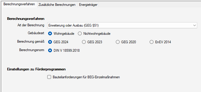 Dynamische Programmoberfläche (Beispiel 1)