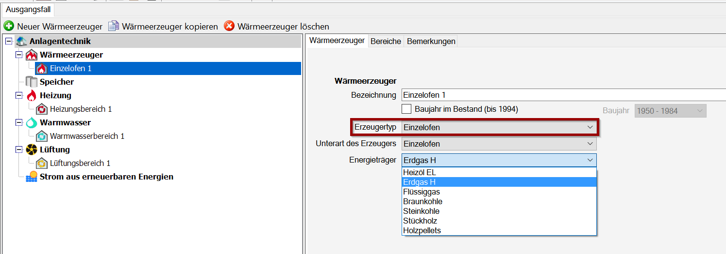 Einzelofen (DIN 4701)