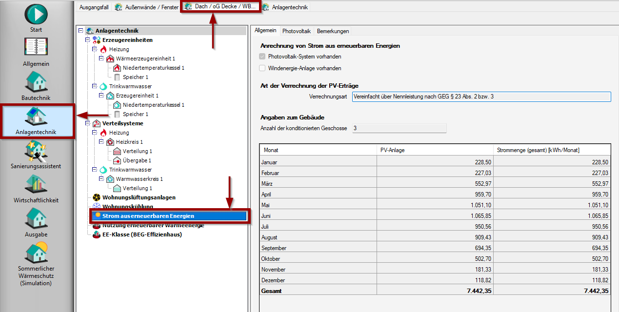 PV-Anlage in Variante überprüfen 1