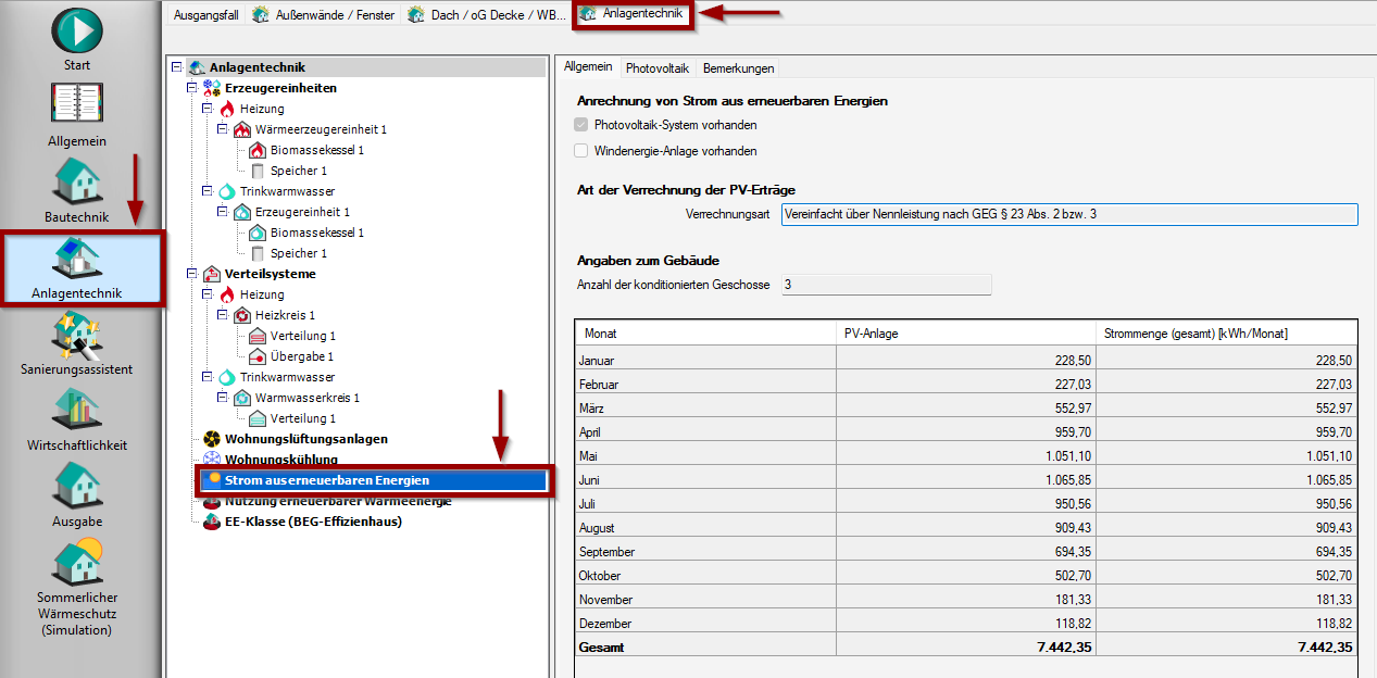 PV-Anlage in Variante überprüfen 2