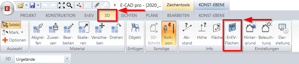E-CAD: EnEV-Flächen